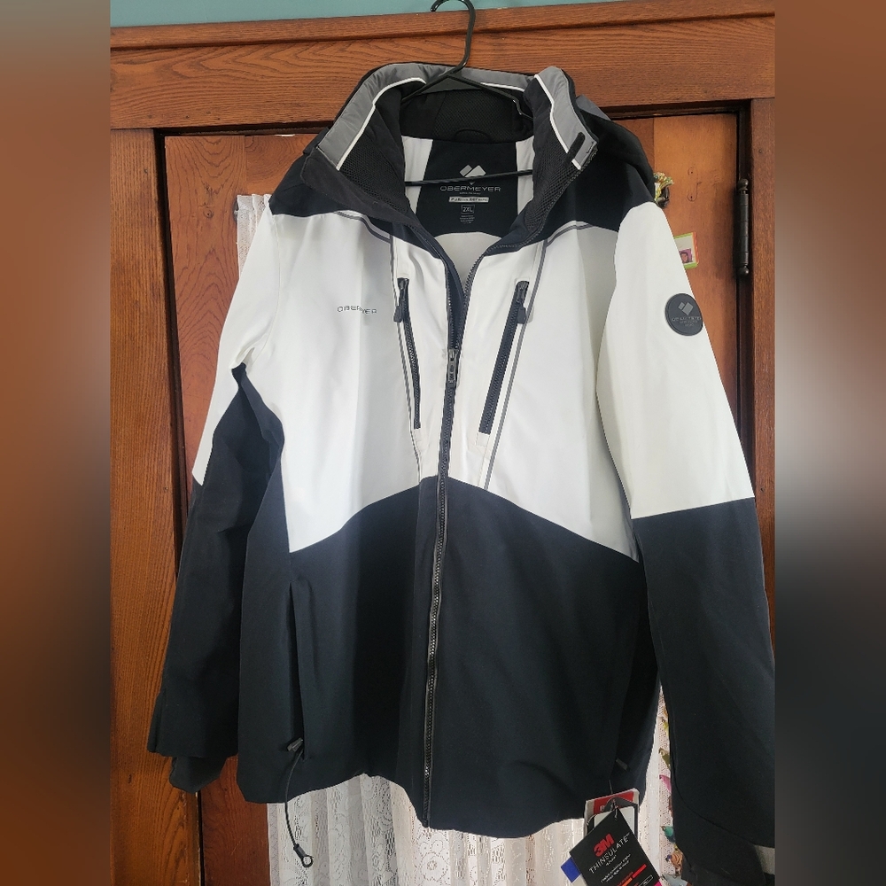 Men's Obermeyer Fusion Black and White Jacket